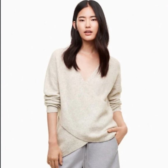 Aritzia Sweaters - ❌SOLD❌ The Group Babaton Bandini Criss Cross Alpaca Wool cream Sweater size Sm